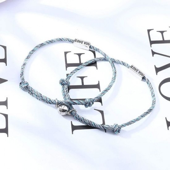 Couple Magnetic Bracelet Set Mutual Attraction Rope Braided Charm Pendants Bracelet Couple Gift Set For Women Men Couple Magnetic Bracelet Set Mutual Attraction Rope Braided Charm Pendants Bracelet Couple Gift Set For Women Men